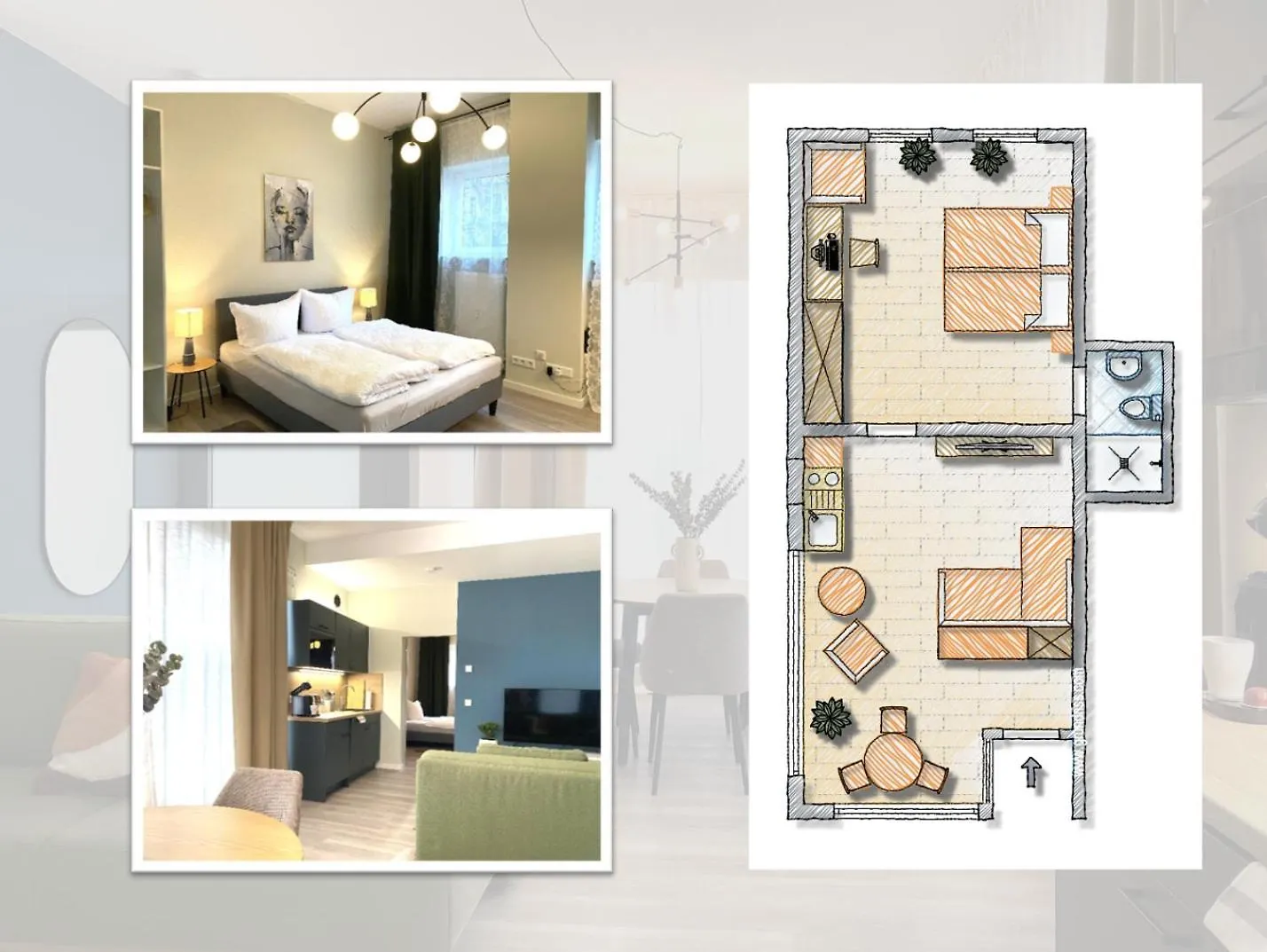 Modernes 2-Zimmer Apartment - Naehe Stadtpark, U-Bahn, Altstadt, Parken 뉘른베르크 0*,  독일